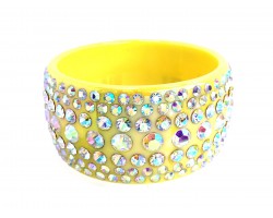 Yellow AB Crystal Bangle Bracelet