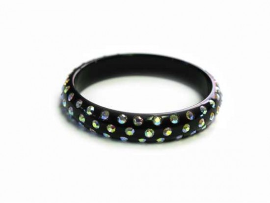 Black Kids Crystal Bangle Bracelet