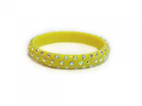 Yellow Kids Crystal Bangle Bracelet