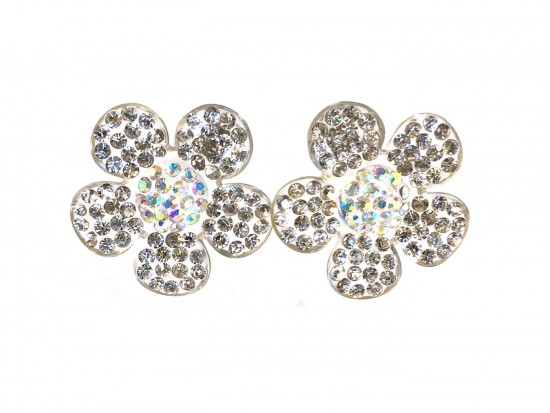 Clear Crystal Daisy Flower Post Earring Clear Crystal Daisy Flower Post Earring