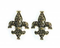 Gold  Fleur de Lis Filigree Post Earrings