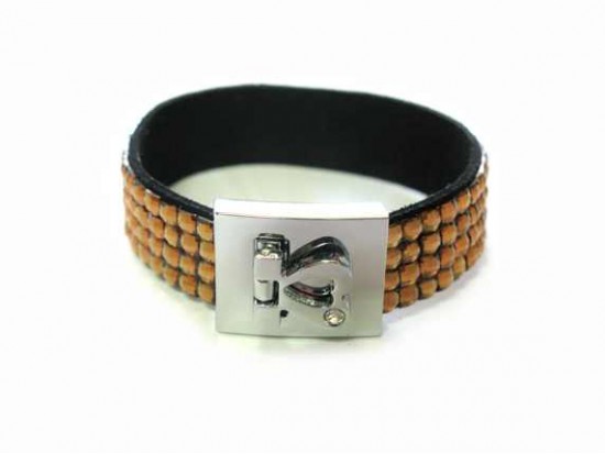 STZ Crystal Strap Bracelet With Silver Heart Clasp