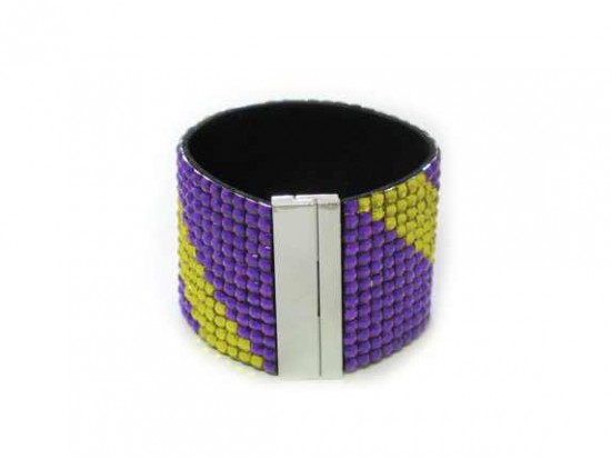 Purple Gold Crystal Magnetic Strap Bracelet