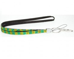Checker Olivine Green Crystal Lanyard for ID Tags or Eye Glasses