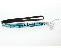 Leopard Turquoise Crystal Lanyard For ID Tags Or Eyeglasses