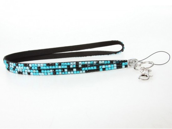 Leopard Turquoise Crystal Lanyard For ID Tags Or Eyeglasses