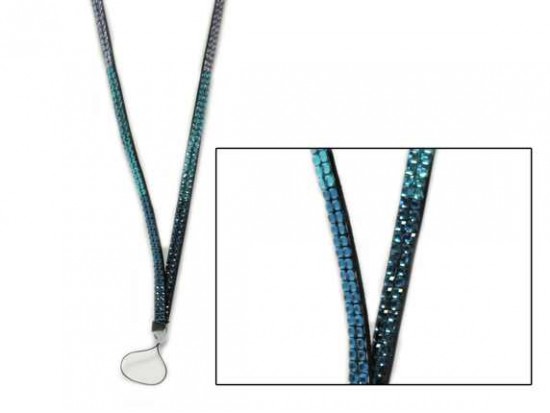 Blue Shades And Clear Crystal Lanyard For ID Tags or Eye Glasses