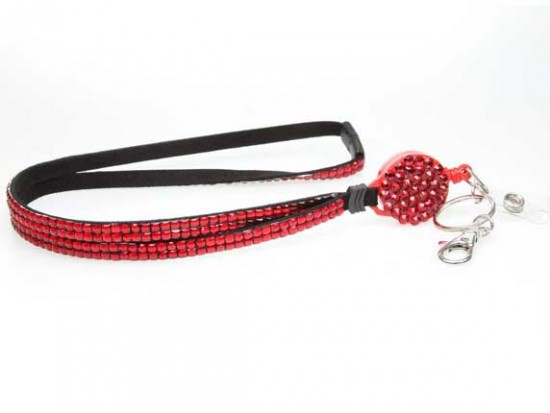 Light Siam Crystal Pull Lanyard Breakaway ID Tags or Eye Glass