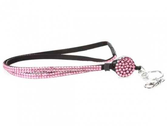 Rose Crystal Pull Lanyard Breakaway ID Tags or Eye Glass