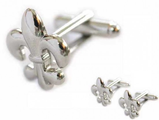 Silver Fleur De Lis Cuff Links
