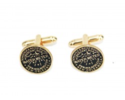 Antique Gold Water Meter Cuff Links 15mm