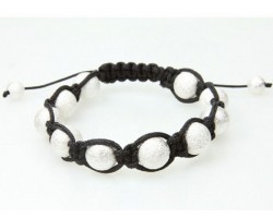 Silver Macramé Rough Texture Bead Bracelet