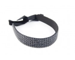 Jet Crystal 5 Row Headband Tie