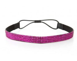 Fuchsia Crystal 5 Row Headband Stretch