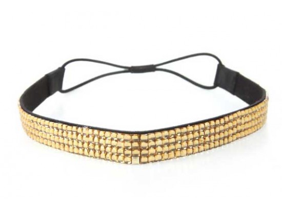 Light Colorado Topaz Crystal 5 Row Headband Stretch