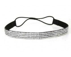 Metallic Crystal 5 Row Headband Stretch