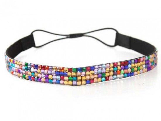 Multi Crystal 5 Row Headband Stretch
