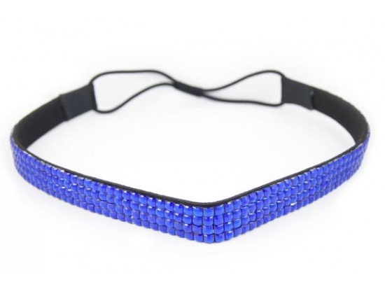 Sapphire Crystal 5 Row Headband Stretch