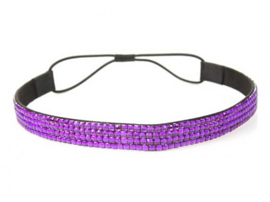 Tanzanite Crystal 5 Row Headband Stretch