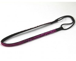 Fuchsia Crystal 2 Row Headband Stretch