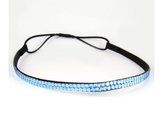 Light Sapphire Crystal 2 Row Headband Stretch