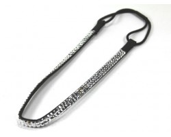 Metallic Crystal 2 Row Headband Stretch