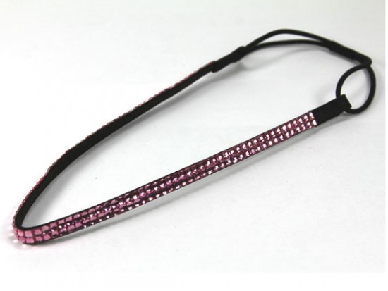 Rose Crystal 2 Row Headband Stretch