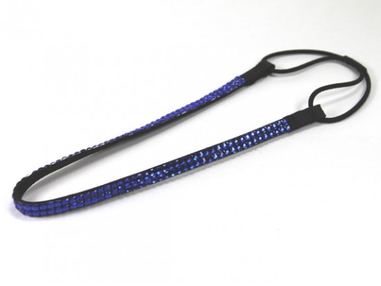 Sapphire Crystal 2 Row Headband Stretch