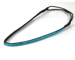 Blue Zircon Crystal 2 Row Headband Stretch