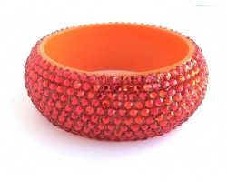 Hyacinth Crystal Orange Lucite Bangle