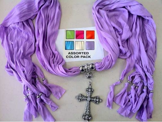 Assorted Scarf Antique Silver Crystal Cross Pendant Necklace 6 Pack Assorted Scarf Antique Silver Crystal Cross Pendant Necklace 6 Pack