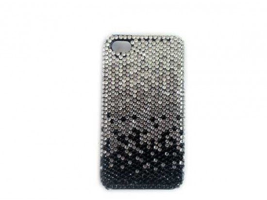 Jet Black Diamond Clear Crystal iPhone 4 & 4S Cell Case
