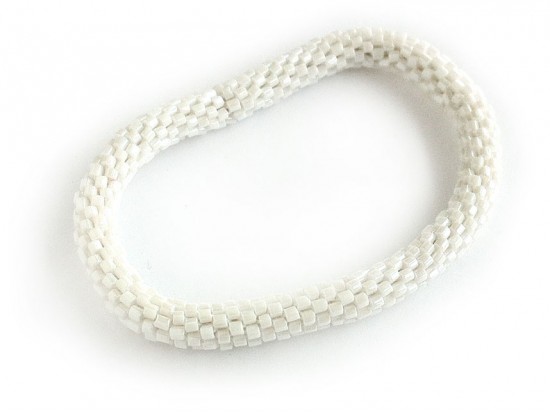 White Genuine Nepal Hand Crafted Roll On Mission Bracelets
