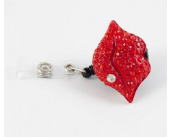 Red Lips Retractable Key Chain/ID Holder