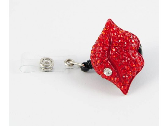 Red Lips Retractable Key Chain/ID Holder Red Lips Retractable Key Chain/ID Holder