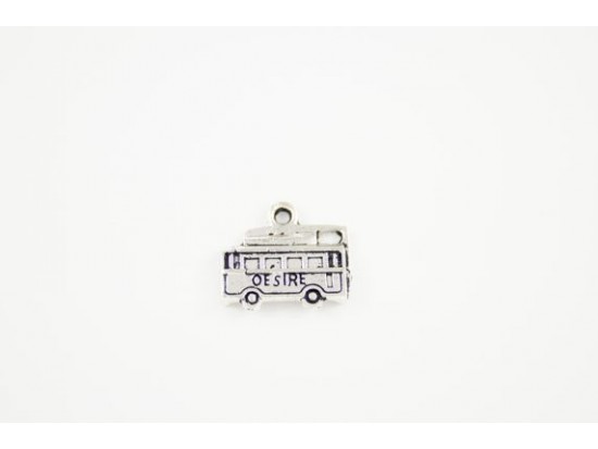 Cable Car "Oesire" Antique Silver Plate Charm