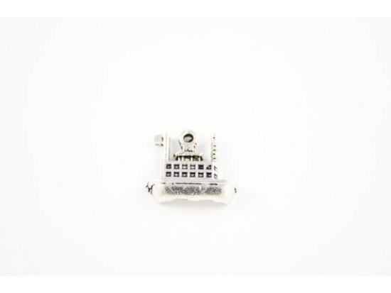 River Boat Antique Silver Plate Charm