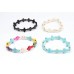 Assorted Dyed Stone Cross Stretch Bracelet 4pk Assorted Dyed Stone Cross Stretch Bracelet 4pk
