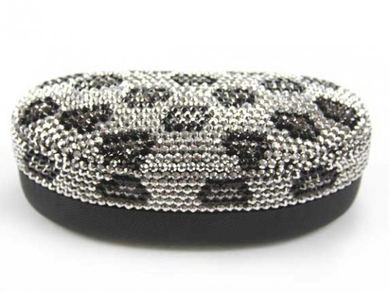 Jet Hematite Leopard Crystal Sun Glass Case