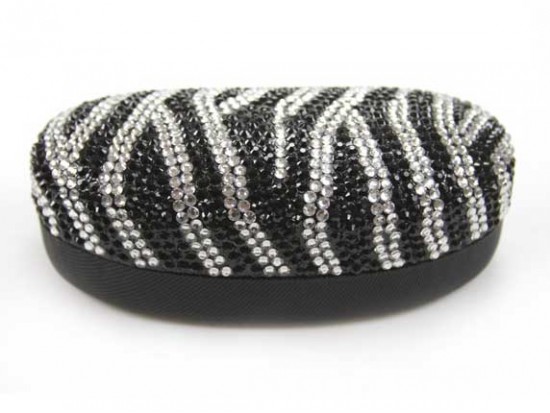 Clear Black Zebra Crystal Sun Glass Case