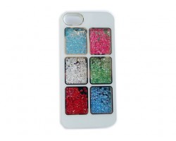 White Assorted Crystal Square Window iPhone 5 Cell Phone Case