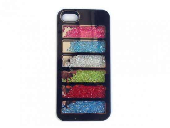 Black Assorted Crystal Rectangle Window iPhone 5 Cell Phone Case