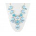 25mm Light Blue Flower Bubble Necklace with Gold Plate Chain