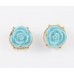 25mm Light Blue Flower Bubble Necklace with Gold Plate Chain