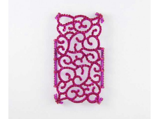 Fuchsia Crystal Lace Cutout iPhone 4/4s Cell Phone Case
