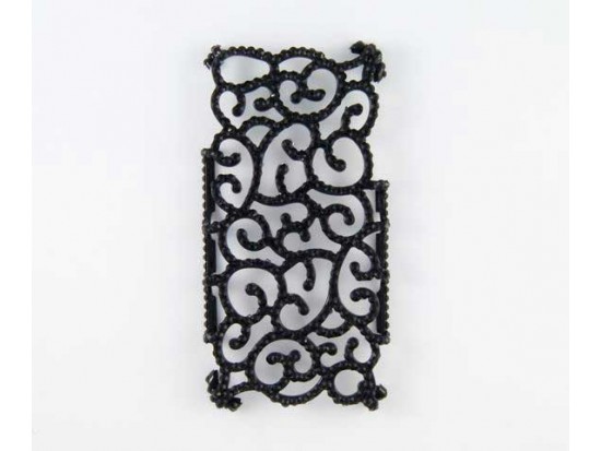 Jet Crystal Lace Cutout iPhone 4/4s Cell Phone Case