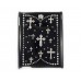 Silver & Crystal Cross Black iPad Case Generation 3&4
