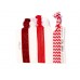 Assorted Red & White Plain & Chevron Stretch Hair Tie 30 Pieces
