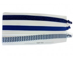 Blue & White Plain & Chevron Stretch Headband 30 Pieces