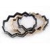 White Crystal Chevron 3 Band Bangle Bracelet